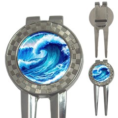 Tsunami Tidal Wave Ocean Waves Sea Nature Water Blue Painting 3-in-1 Golf Divots by uniart180623