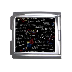 Black Background With Text Overlay Mathematics Formula Board Mega Link Italian Charm (18mm) by uniart180623