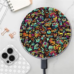 Cartoon Monster Pattern Abstract Background Wireless Fast Charger(white) by uniart180623