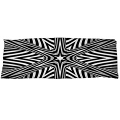 Fractal Star Mandala Black And White Body Pillow Case (dakimakura) by uniart180623