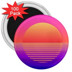 Sunset Summer Time 3  Magnets (100 Pack) by uniart180623