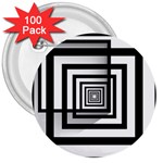 Squares Concept Design Raining 3  Buttons (100 pack)  Front