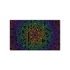 Circuit Hexagonal Geometric Pattern Background Pattern Sticker Rectangular (100 Pack) by Ndabl3x