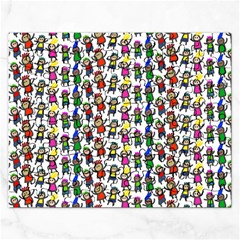 Stickman Kids Doodle Paper Children Group Rectangular Jigsaw Puzzl by Simbadda