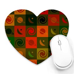 Space Pattern Multicolour Heart Mousepad by Simbadda