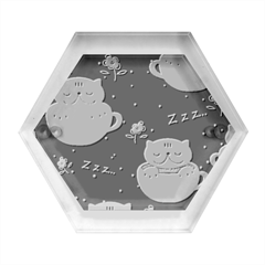 Cute Kittens Sleep Sweetly Mugs Hexagon Wood Jewelry Box by Simbadda