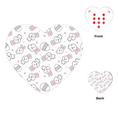 Cute Pattern With Easter Bunny Egg Playing Cards Single Design (heart) by Simbadda