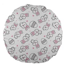 Cute Pattern With Easter Bunny Egg Large 18  Premium Round Cushions by Simbadda