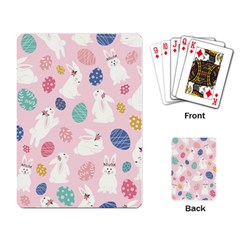 Cute Bunnies Easter Eggs Seamless Pattern Playing Cards Single Design (rectangle) by Simbadda