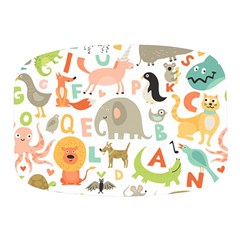 Children Alphabet Seamless Pattern Mini Square Pill Box by Simbadda
