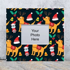 Funny Christmas Pattern Background White Wall Photo Frame 5  X 7  by Simbadda