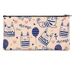 Cute Cats Doodle Seamless Pattern With Funny Characters Pencil Case Back