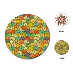 Seamless Pattern With Doodle Bunny Playing Cards Single Design (round) by Simbadda