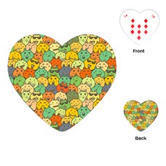 Seamless Pattern With Doodle Bunny Playing Cards Single Design (heart) by Simbadda
