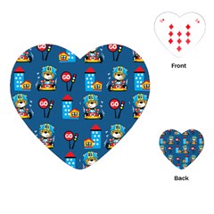 Racing-car-printing-set-cartoon-vector-pattern Playing Cards Single Design (heart) by Simbadda