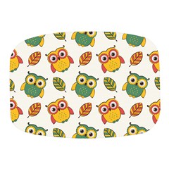 Background-with-owls-leaves-pattern Mini Square Pill Box by Simbadda