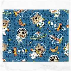 Seamless-pattern-funny-astronaut-outer-space-transportation Rectangular Jigsaw Puzzl by Simbadda