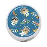 Seamless-pattern-funny-astronaut-outer-space-transportation 4-Port USB Hub (Two Sides) Front