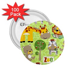 Funny Animals Cartoon 2 25  Buttons (100 Pack)  by Simbadda
