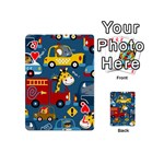 Seamless Pattern Vehicles Cartoon With Funny Drivers Playing Cards 54 Designs (Mini) Front - Heart7