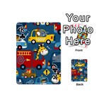 Seamless Pattern Vehicles Cartoon With Funny Drivers Playing Cards 54 Designs (Mini) Front - ClubK