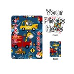 Seamless Pattern Vehicles Cartoon With Funny Drivers Playing Cards 54 Designs (Mini) Front - Joker2