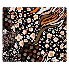 Trendy Mix Animal Skin Prints Two Sides Premium Plush Fleece Blanket (small) by Simbadda