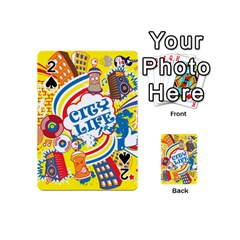 Colorful City Life Horizontal Seamless Pattern Urban City Playing Cards 54 Designs (mini) by Simbadda