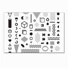 Pattern Hipster Abstract Form Geometric Line Variety Shapes Polkadots Fashion Style Seamless Postcard 4 x 6  (pkg Of 10) by Simbadda
