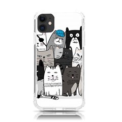 Cute Cat Hand Drawn Cartoon Style Iphone 11 Tpu Uv Print Case by Simbadda