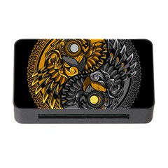 Yin-yang-owl-doodle-ornament-illustration Memory Card Reader With Cf by Simbadda