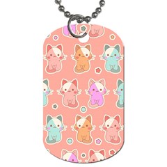 Cute-kawaii-kittens-seamless-pattern Dog Tag (two Sides) by Simbadda