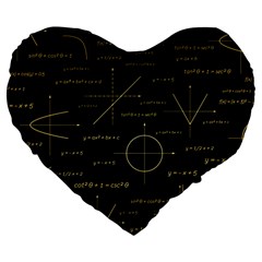 Abstract-math Pattern Large 19  Premium Flano Heart Shape Cushions by Simbadda