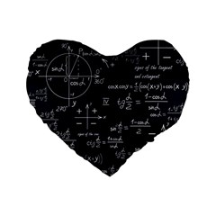 Mathematical-seamless-pattern-with-geometric-shapes-formulas Standard 16  Premium Flano Heart Shape Cushions by Simbadda