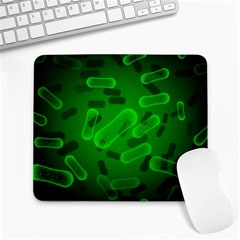 Green-rod-shaped-bacteria Large Mousepad by Simbadda