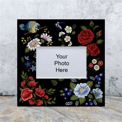 Floral-folk-fashion-ornamental-embroidery-pattern White Box Photo Frame 4  X 6  by Simbadda