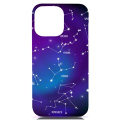 Realistic-night-sky-poster-with-constellations Iphone 14 Pro Max Black Uv Print Case by Simbadda