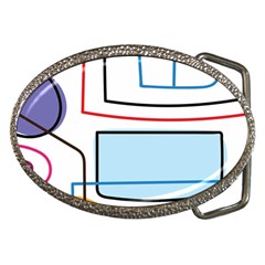 Sketch Line Art Doodles Design Belt Buckles by Grandong