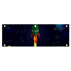 Rocket Halftone Astrology Astronaut Banner And Sign 6  X 2  by Bangk1t