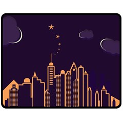 Skyscraper Town Urban Towers Two Sides Fleece Blanket (medium) by Bangk1t
