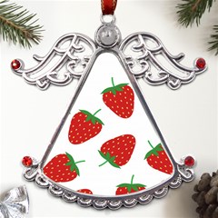 Seamless Pattern Fresh Strawberry Metal Angel With Crystal Ornament by Bangk1t