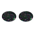 Math Linear Mathematics Education Circle Background Cufflinks (Oval) Front(Pair)