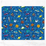 Space Rocket Solar System Pattern Rectangular Jigsaw Puzzl Front