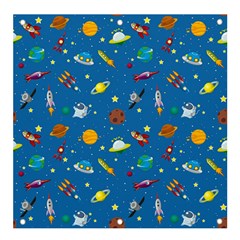 Space Rocket Solar System Pattern Banner And Sign 4  X 4  by Bangk1t
