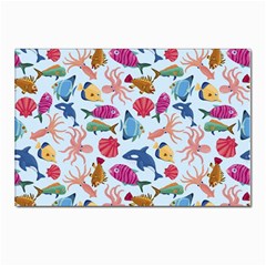 Sea Creature Themed Artwork Underwater Background Pictures Postcard 4 x 6  (pkg Of 10) by Bangk1t