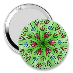 Flower Mandala Art Drawing Spring Background 3  Handbag Mirrors by Bangk1t