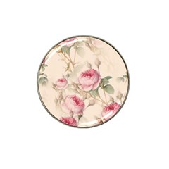 Roses Plants Vintage Retro Flowers Pattern Hat Clip Ball Marker (4 Pack) by Bangk1t