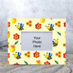 Seamless Background Honey Bee White Tabletop Photo Frame 4 x6  by Amaryn4rt