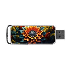 Flower Plant Geometry Portable Usb Flash (one Side) by Ravend
