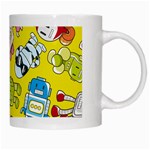 Robot Pattern White Mug Right